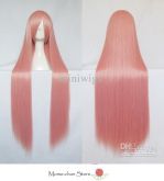 Peruca rosa ''Milkshake'' lisa 100 cm