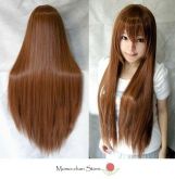 Peruca marrom lisa 100 cm