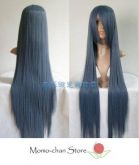 Peruca cinza azulada lisa 100 cm