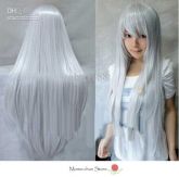 Peruca cinza lisa 100 cm