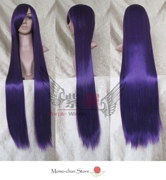 Peruca roxa lisa 100 cm